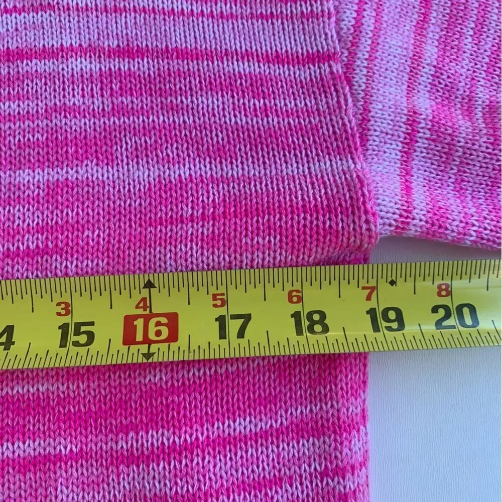 LILLY PULITZER Jody Relaxed Shoulder Sweater Sz XS Plumeria Pink Stripe Tassel
